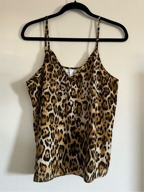 New Abound Leopard Printed V-Neck Camisole Size L NWOT